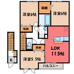 エーデルワイス Bの物件間取画像